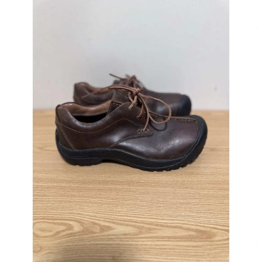 Keen Boston III Brown Leather Hiking Rubber Toe‎ Lace Up Shoes Mens Size 11